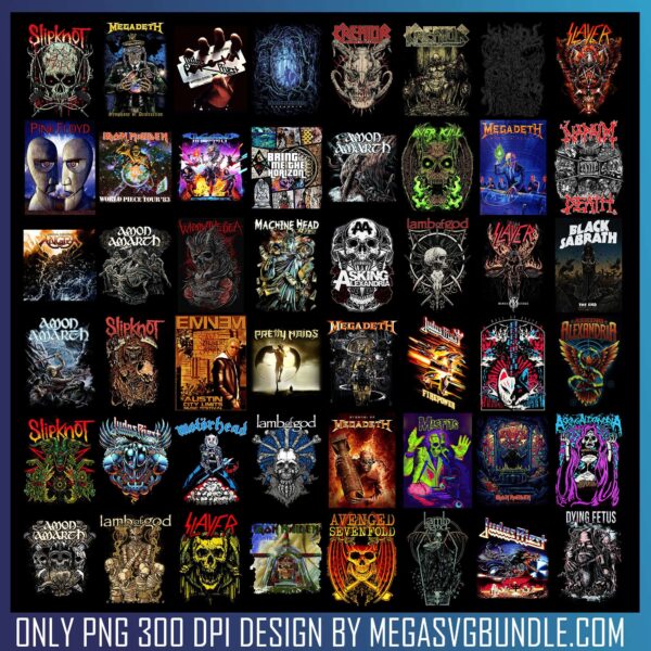 Halftone png Bundle, heavy metal rock group png, iron maiden png