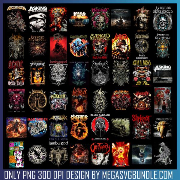 Halftone png Bundle, heavy metal rock group png, iron maiden png