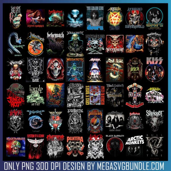 Halftone png Bundle, heavy metal rock group png, iron maiden png
