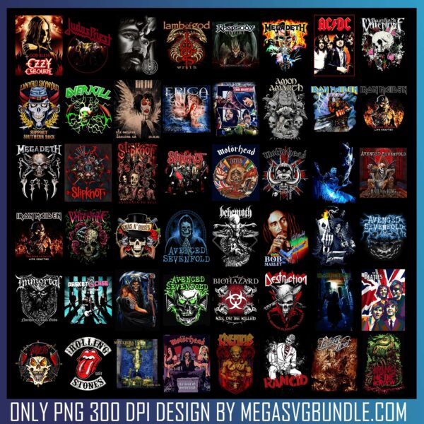 Halftone png Bundle, heavy metal rock group png, iron maiden png