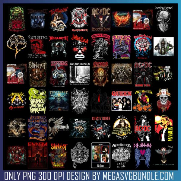 Halftone png Bundle, heavy metal rock group png, iron maiden png