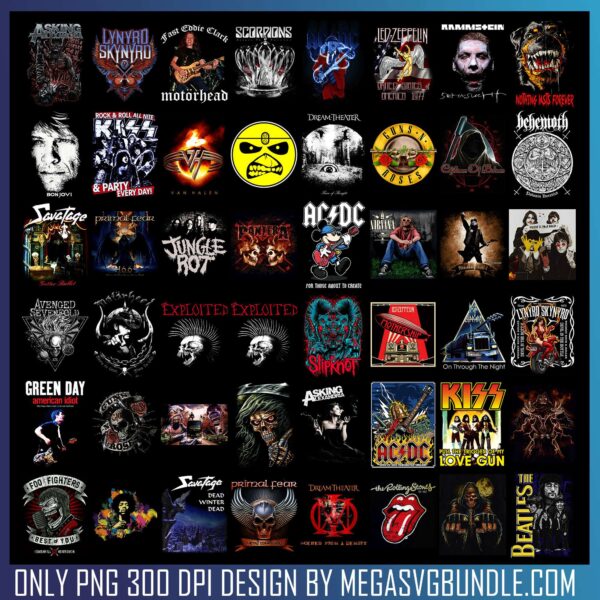 Halftone png Bundle, heavy metal rock group png, iron maiden png