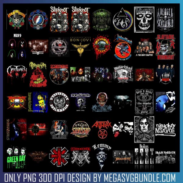Halftone png Bundle, heavy metal rock group png, iron maiden png