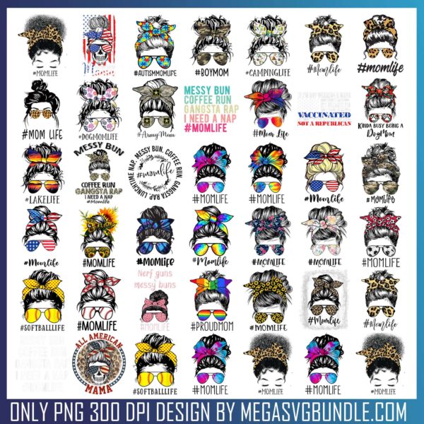 Messy bun momlife png bundle, momlife simulator​ png, momlife​​ png