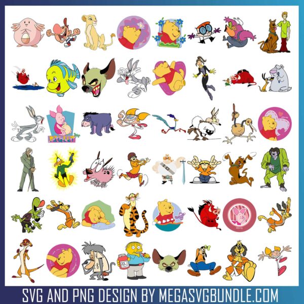 Cartoon Images svg bundle, cartoon characters​ svg, cartoon network​ svg