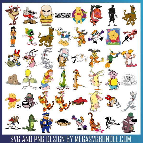 Cartoon Images svg bundle, cartoon characters​ svg, cartoon network​ svg