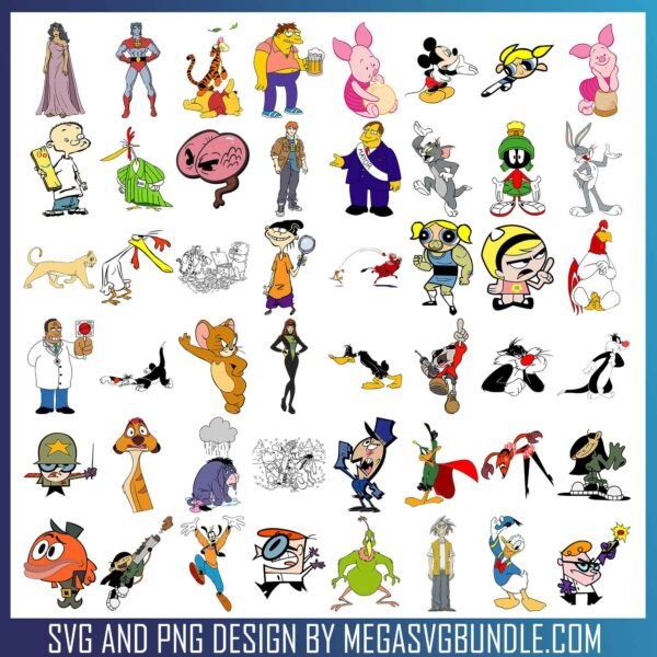 Cartoon Images svg bundle, cartoon characters​ svg, cartoon network​ svg