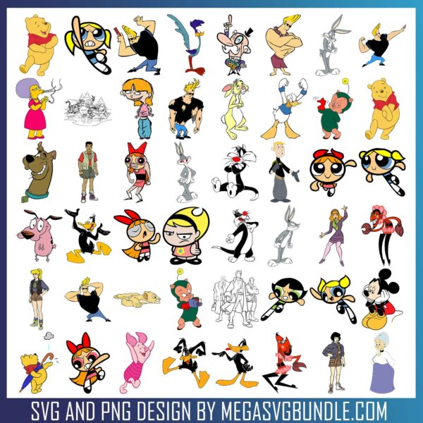 Cartoon Images svg bundle, cartoon characters​ svg, cartoon network​ svg