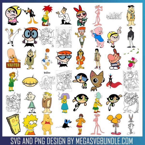 Cartoon Images svg bundle, cartoon characters​ svg, cartoon network​ svg