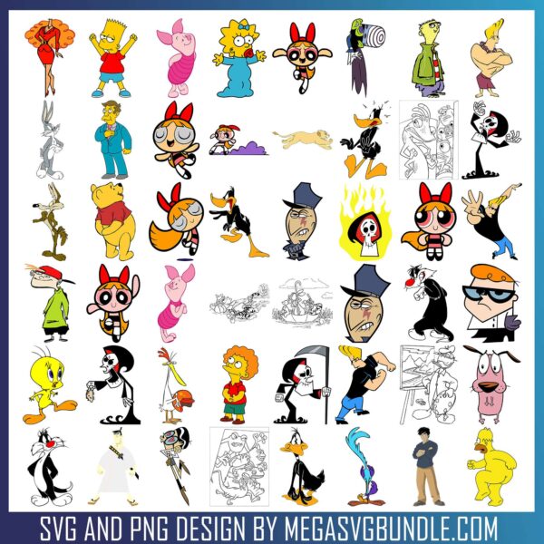 Cartoon Images svg bundle, cartoon characters​ svg, cartoon network​ svg