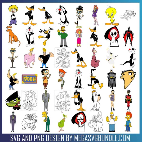 Cartoon Images svg bundle, cartoon characters​ svg, cartoon network​ svg