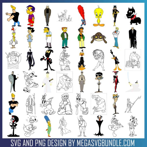 Cartoon Images svg bundle, cartoon characters​ svg, cartoon network​ svg