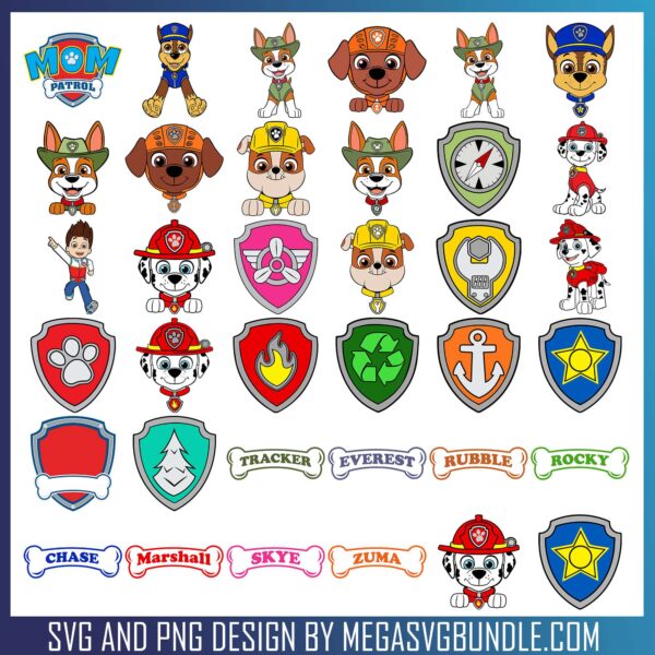 Paw Patrol design collection svg bundle, paw patrol​ svg, paw patrol toys​ svg