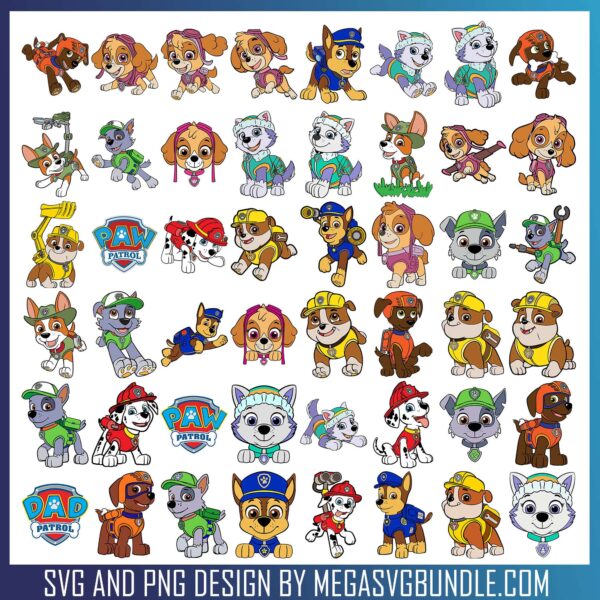 Paw Patrol design collection svg bundle, paw patrol​ svg, paw patrol toys​ svg