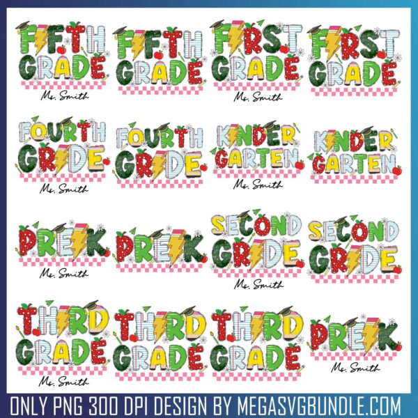 Back to School design PNG Bundle, back to school​ png, back to school cast​ png