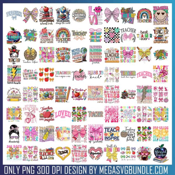 Teacher life png bundle, us teacher appreciation day 2025​ png, school days png