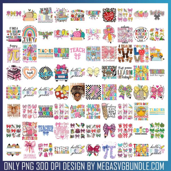 Teacher life png bundle, us teacher appreciation day 2025​ png, school days png