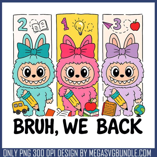 Labubu back to school png, labubu popmart png, back to school png