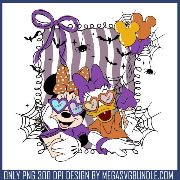 Minnie daisy halloween png, disney plus png, happy halloween​ png