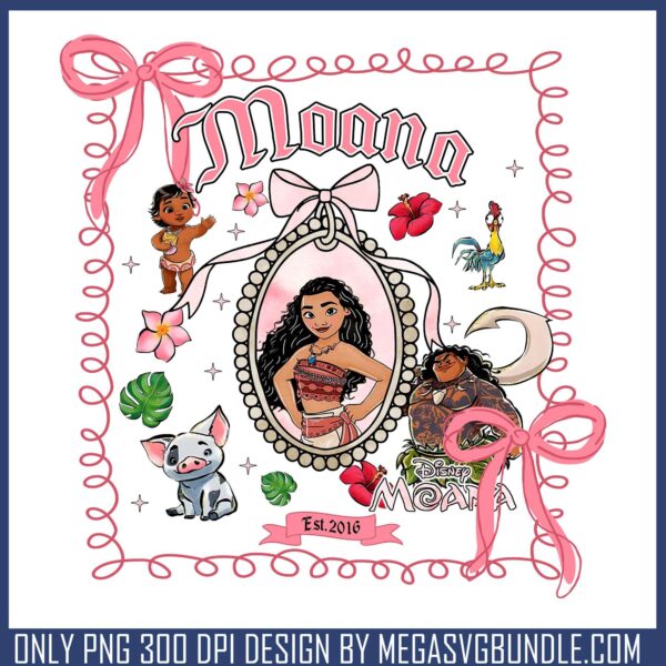 Moana mirror frame png, disney characters png, moana movie​ png