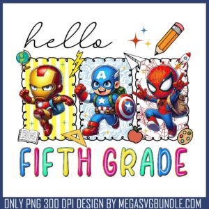 Superhero hello fifth grade png, fifth grade png, marvel superhero png