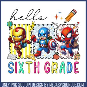Superhero hello sixth grade png, high school png, marvel superhero png