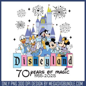 Disney 70 years of magic png, disney land png, walt disney png