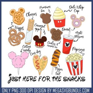 Disney snacks art png, walt disney png, disney snacks​ png