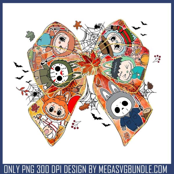 Horror bow labubu png, horror movies png, labubu popmart png