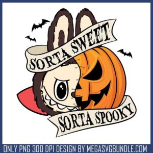 Labubu brown sorta spooky png, halloween costume​ png, labubu doll png