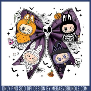 Labubu dark theme bow png, labubu art​ png, halloween kills png
