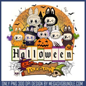 Labubu halloween trick or treat png, halloween ends​ png, labubu doll png
