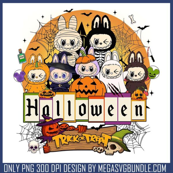 Labubu halloween trick or treat png, halloween ends​ png, labubu doll png