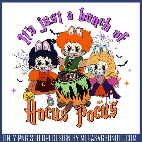 Labubu hocus pocus png, halloween spirit png, labubu popmart png