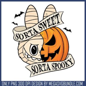 Labubu mummy sorta spooky png, spirit halloween​ png, labubu doll png