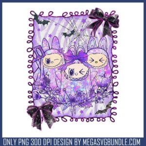 Labubu purple halloween png, spirit halloween png, labubu dolls png