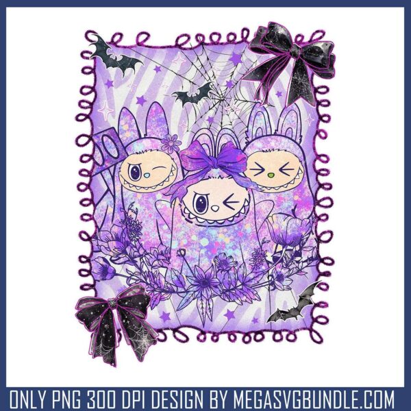 Labubu purple halloween png, spirit halloween png, labubu dolls png