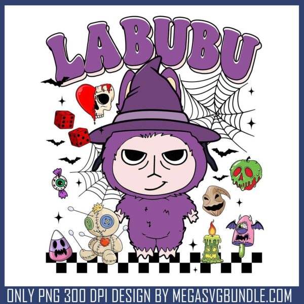 Labubu purple witch png, the witch png, labubu popmart png
