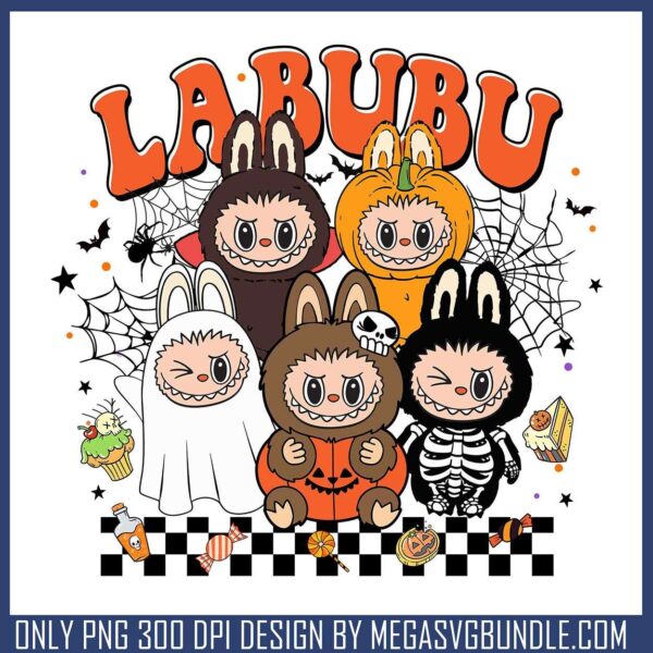 Labubu spooky team png, halloween costume​ png, labubu outfits​ png