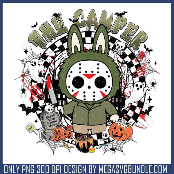 Labubu the camper png, jason voorhees png, popmart labubu png