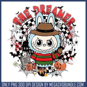 Labubu the dreamer png, freddy kruegers png, popmart labubu png