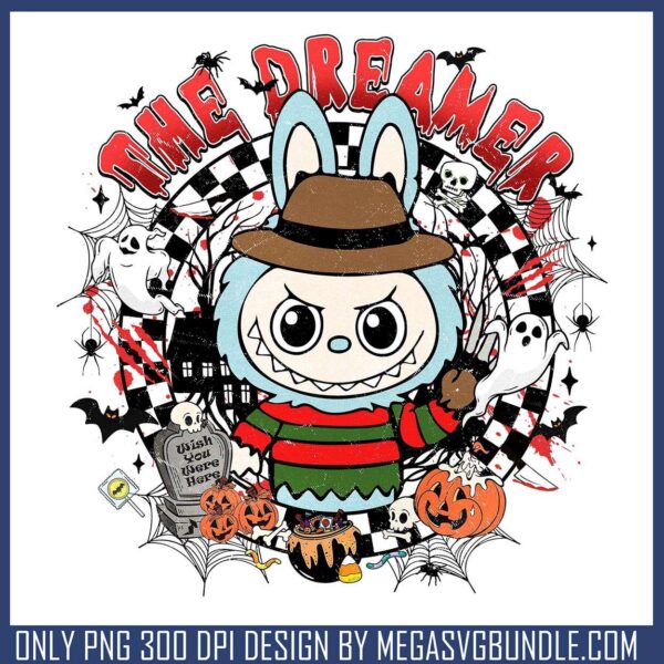 Labubu the dreamer png, freddy kruegers png, popmart labubu png