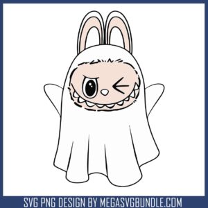 Labubu cute ghost svg, labubu blind box​ svg, ghost costume​ svg