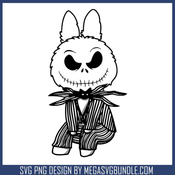 Labubu jack skellington svg, nightmare before christmas​ svg, labubu​ svg