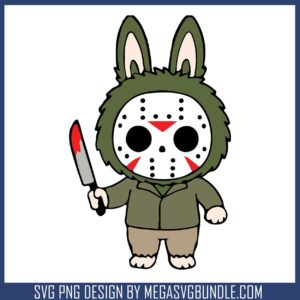 Labubu jason voorhees svg, jason voorhees svg, labubu doll svg