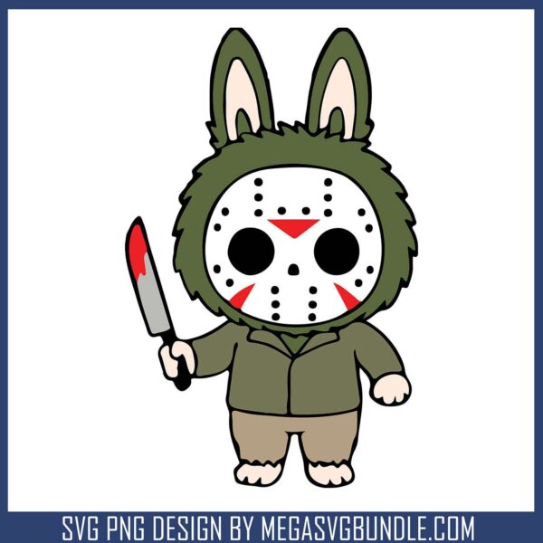 Labubu jason voorhees svg, jason voorhees svg, labubu doll svg