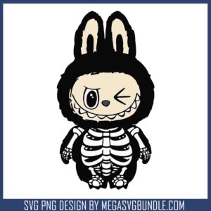 Labubu skeleton svg, labubu doll​ svg, labubu clothes​ svg