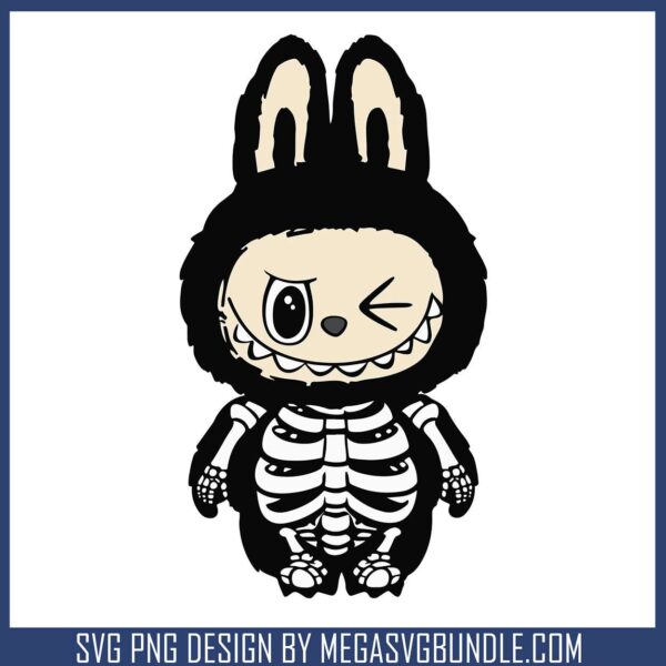 Labubu skeleton svg, labubu doll​ svg, labubu clothes​ svg