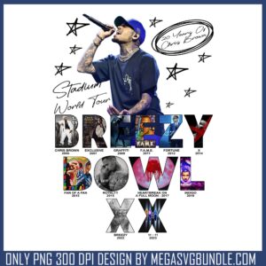 Breezy bowl art png, chris brown tour 2025​ png, breezy bowl xx tour​ png