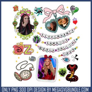 Dz world collide tour design png, descendants songs​ png, disney zombies​ png